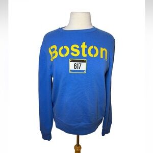 Boston Red Sox 47 Brand Blue and Yellow Boston Crewneck-Size S Men, M Women